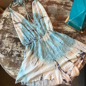 BLUE LIFE - blue/white Tye Die Romper (XS)